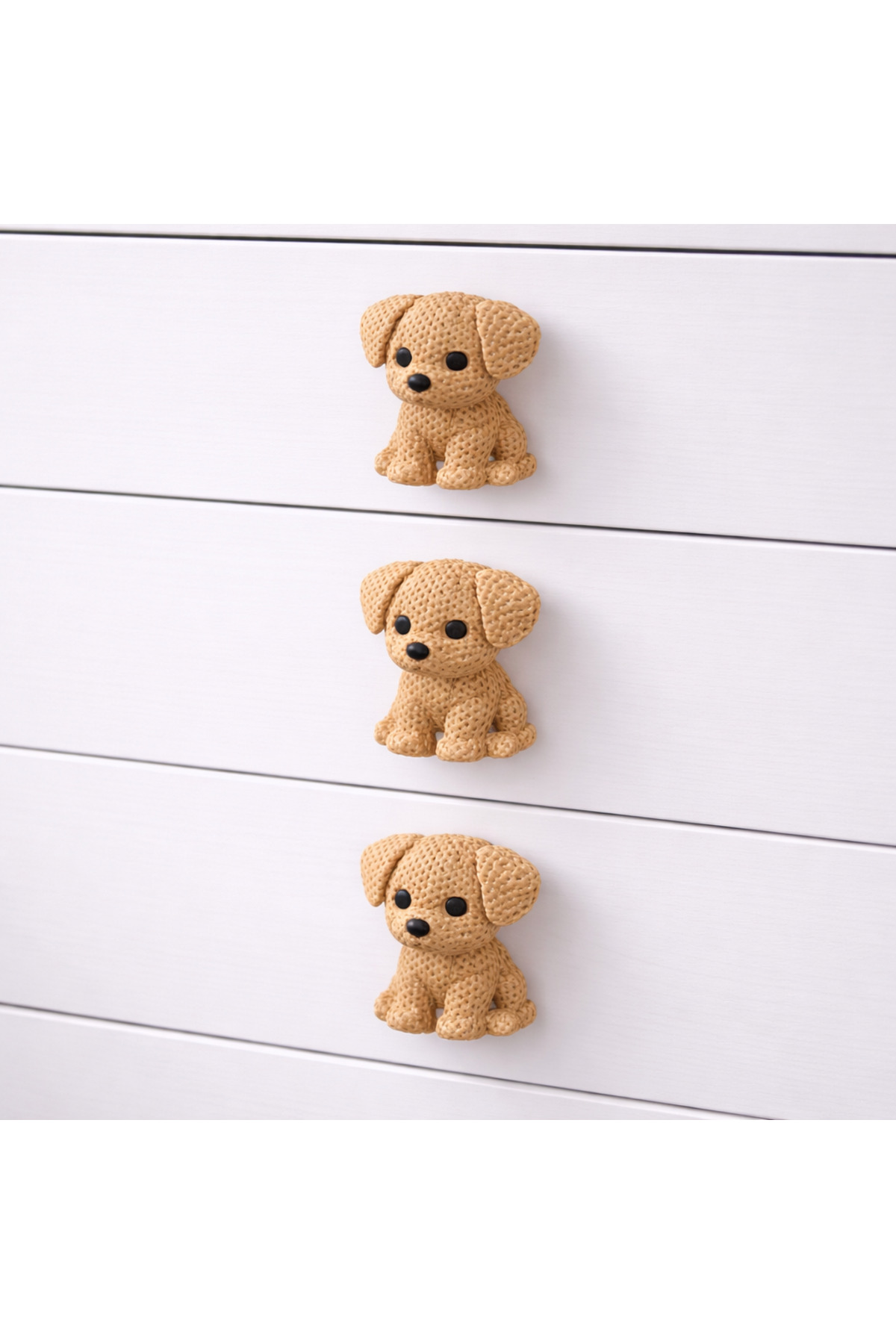 Rekatech KÖPEK FİGÜRLÜ KULP Çocuk Odası Örgü Desenli Dekoratif Çekmece Kulpu Hayvan Figürlü Dolap Kulbu fotoğrafı 6 (önizleme)