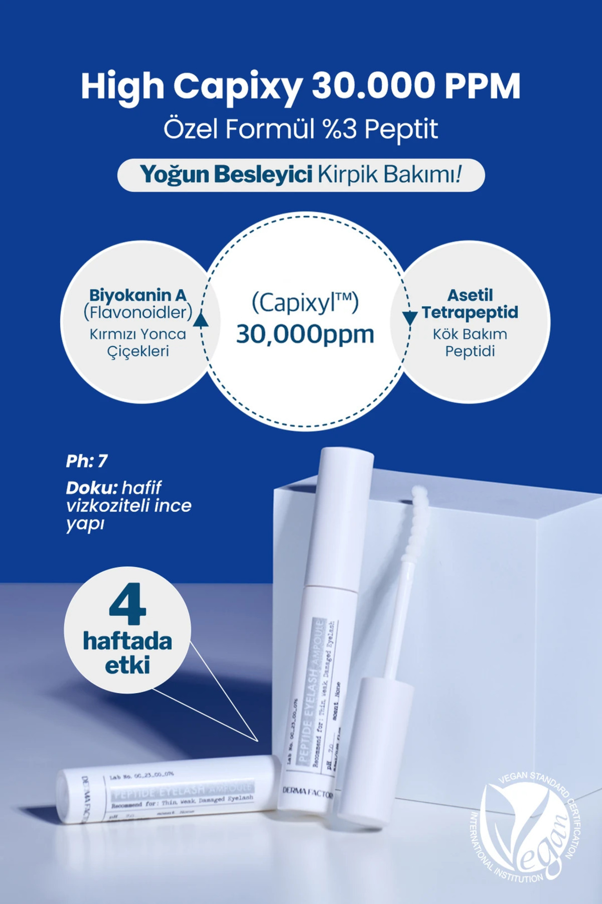سرم گیاهی آمپول مژه پپتیدی درما فکتوری برای افزایش طول و تغذیه ابرو و مژه — 8809563069903 — تصویر 3 از 3