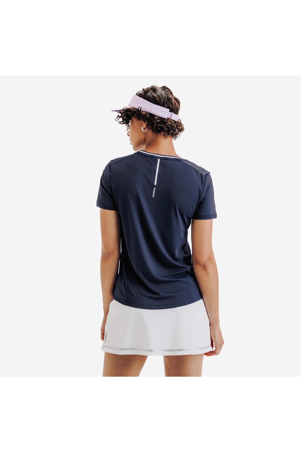 Decathlon Kuikma Kadın V Yaka Tenis Tişörtü - Mavi - Dry görsel 4