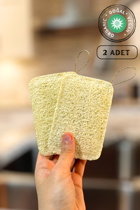 ilaslan international %100 Doğal Kabak Lifi Bulaşık Süngeri (2 Adet) Etkili Y...