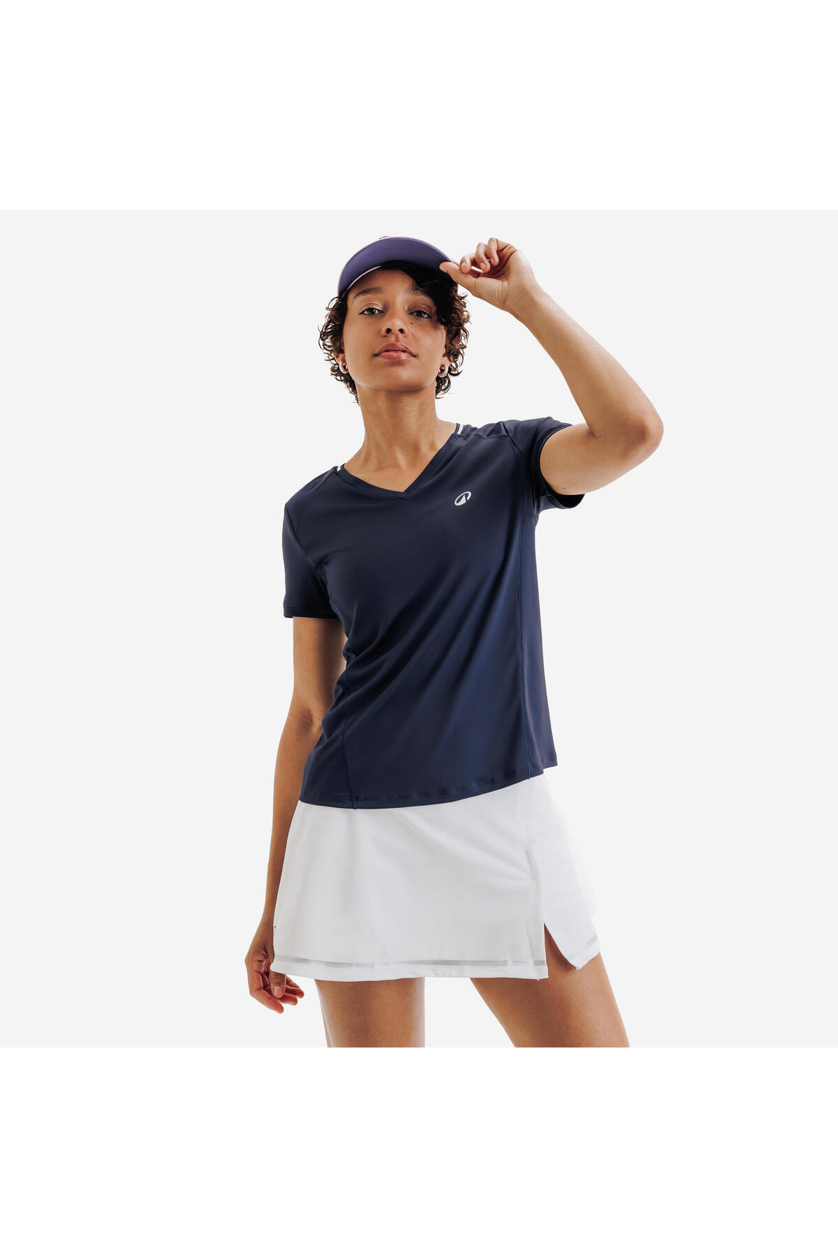 Decathlon Kuikma Kadın V Yaka Tenis Tişörtü - Mavi - Dry