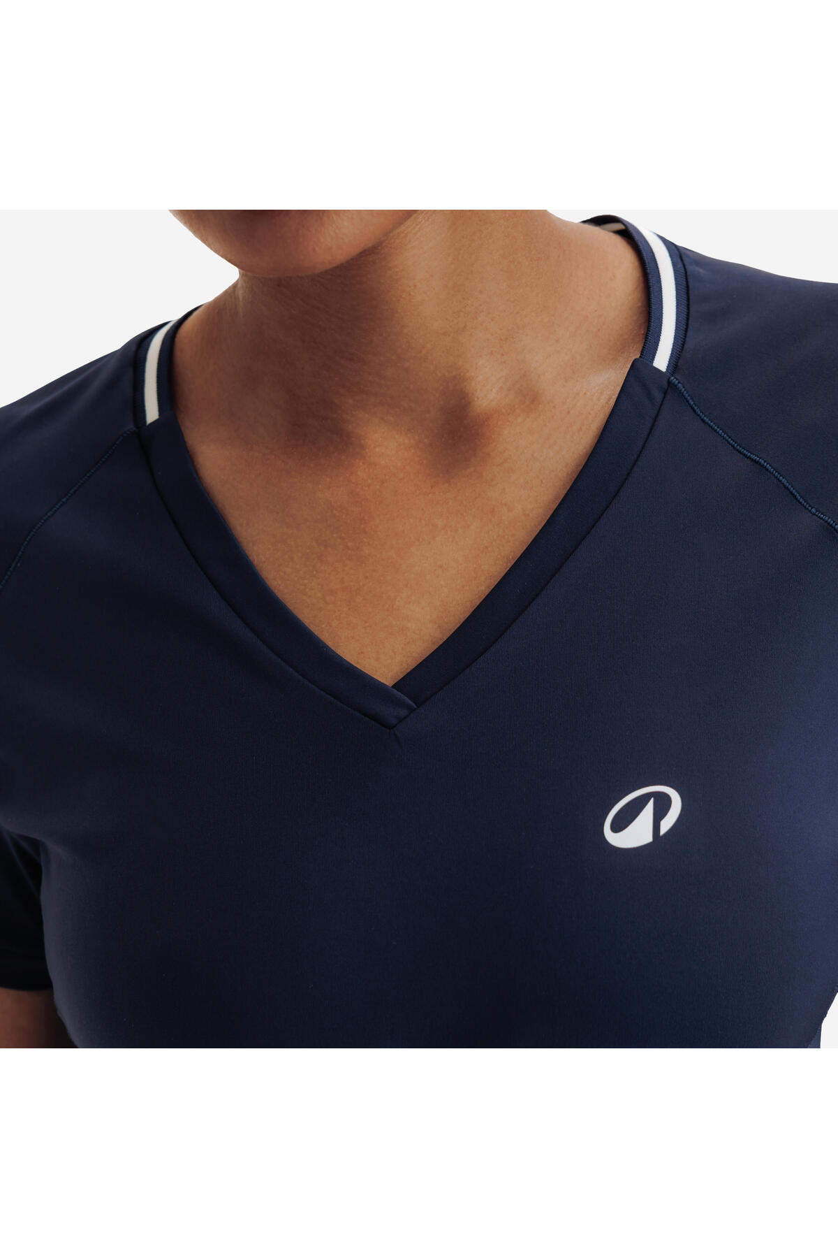 Decathlon Kuikma Kadın V Yaka Tenis Tişörtü - Mavi - Dry görsel 8