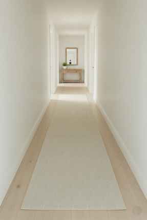 Raschel Carpet Yaprak Krem Emboss Premium Seri Yeni Nesil Kaymaz Taban Jel Ta...