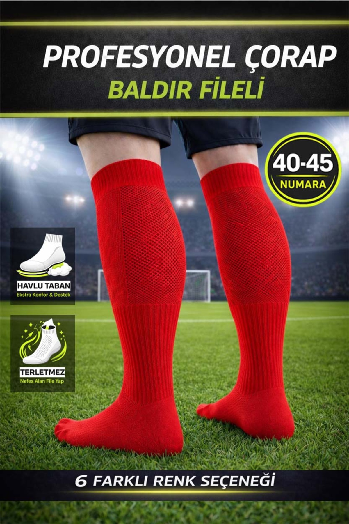 Professional Football Match Socks Leggings with Calf Netting Konç Halisaha Socks