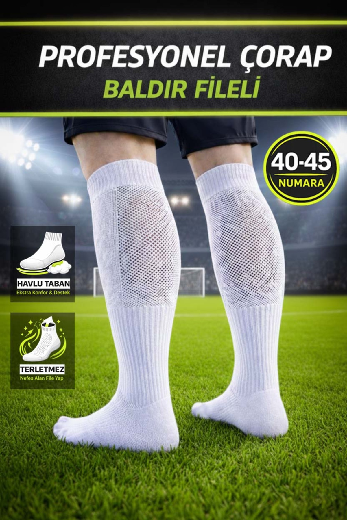 Professional Football Match Socks Leggings with Calf Netting Konç Halisaha Socks