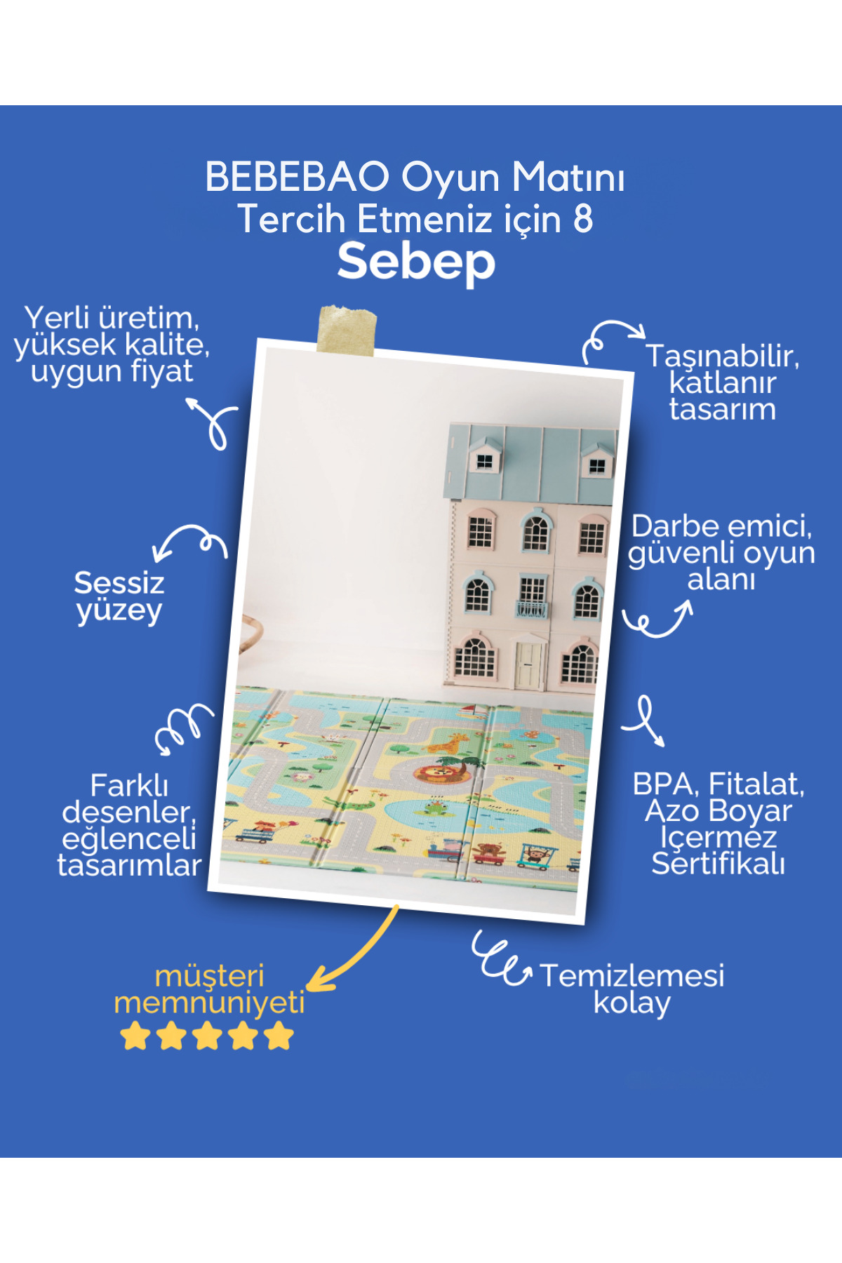 Bebebao Doğa Keşif Yolu ile Minik Kaşifler Gökyüzü ve Dağ Rotaları Katlanabilir Oyun Matı 200x130x1 fotoğrafı 6 (önizleme)