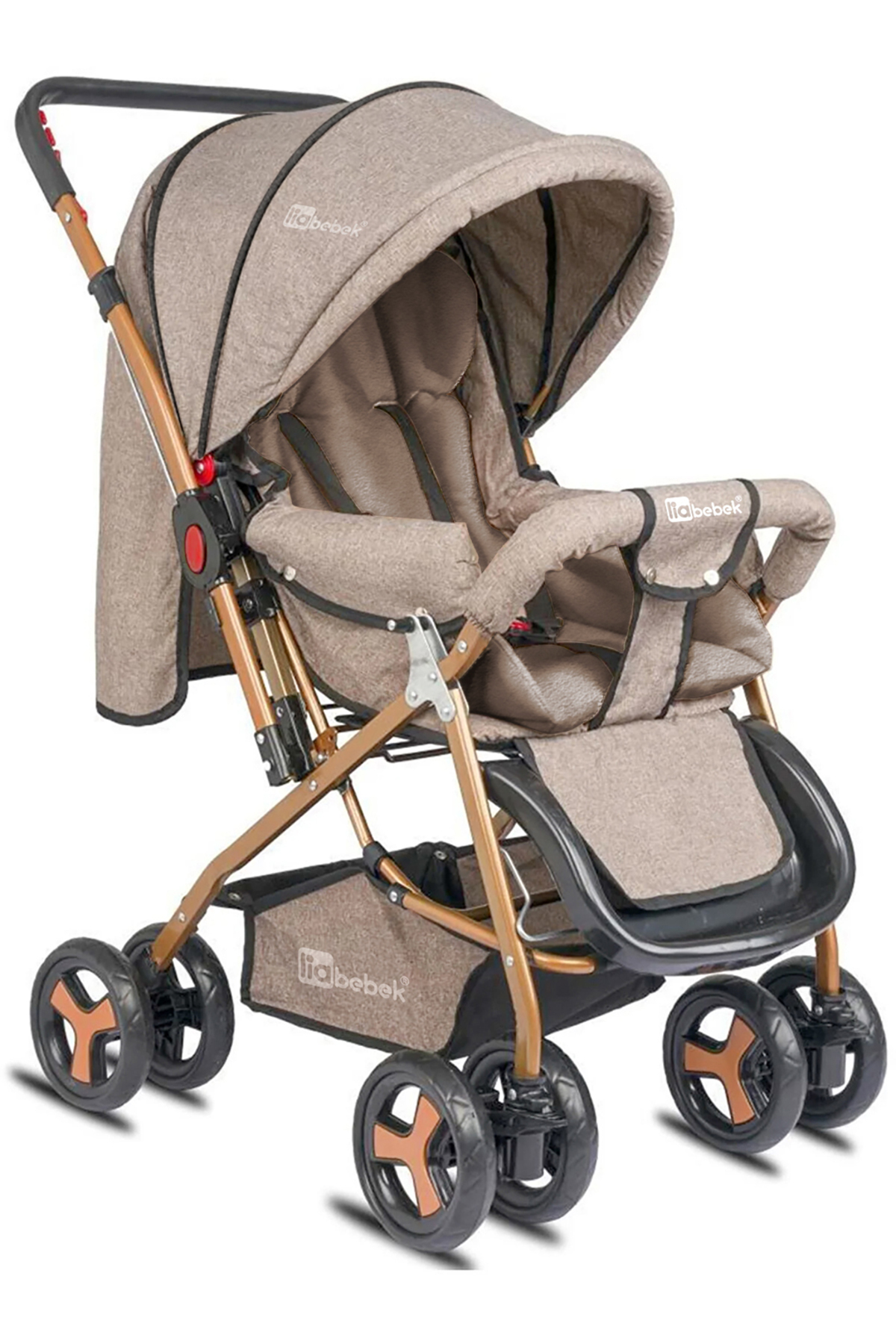 liabebek ZENİT Kahve Gold Çift Yönlü Bebek Taşıma PUSETİ fotoğrafı 2 (önizleme)