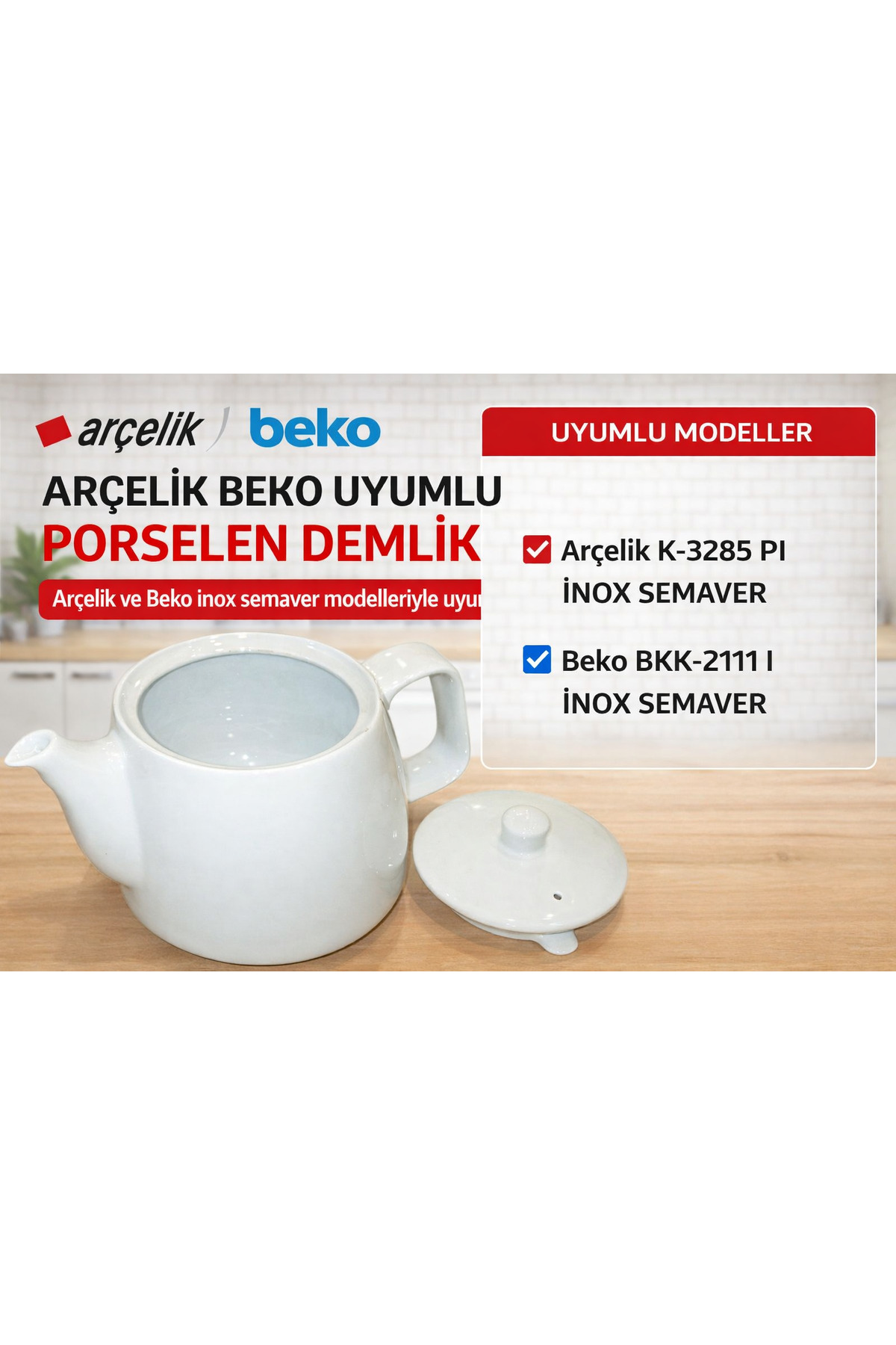 Beko Bkk 2111 I Semaver Üst Porselen Demlik 9197063658 - Fiyatı