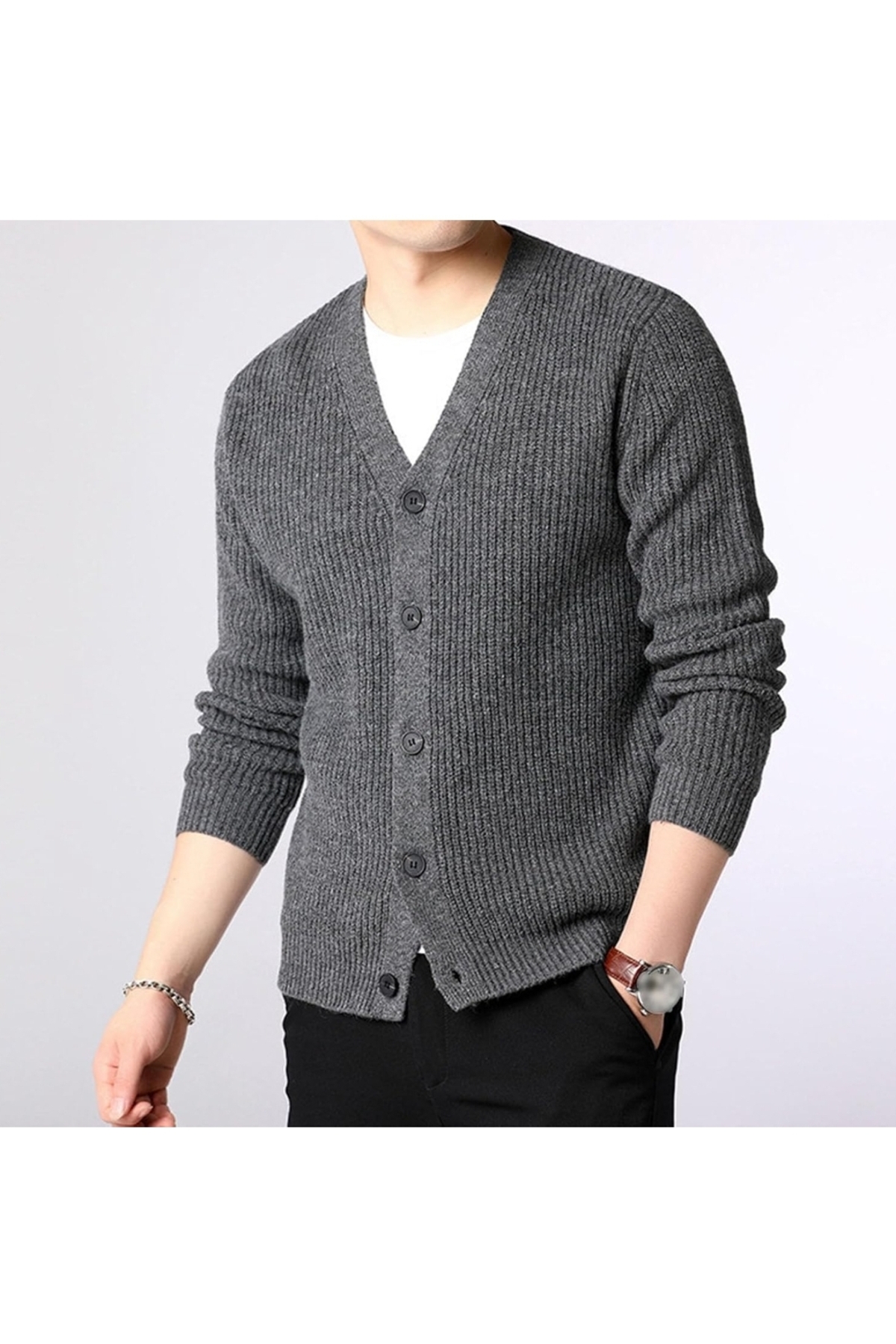 youknitwear you  Maximin %100 Pamuk Erkek Triko Hırka - Görsel 7