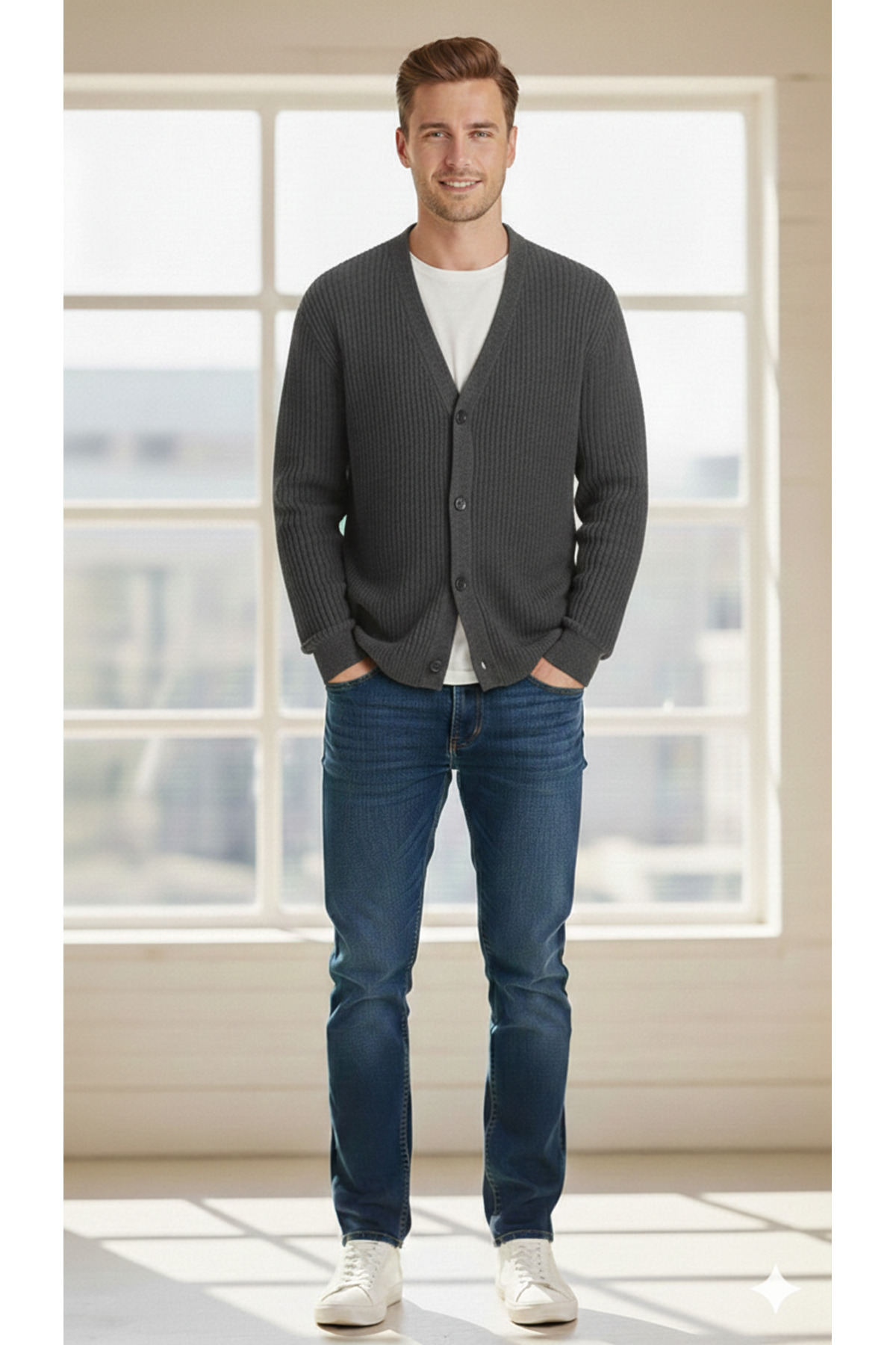 youknitwear you  Maximin %100 Pamuk Erkek Triko Hırka