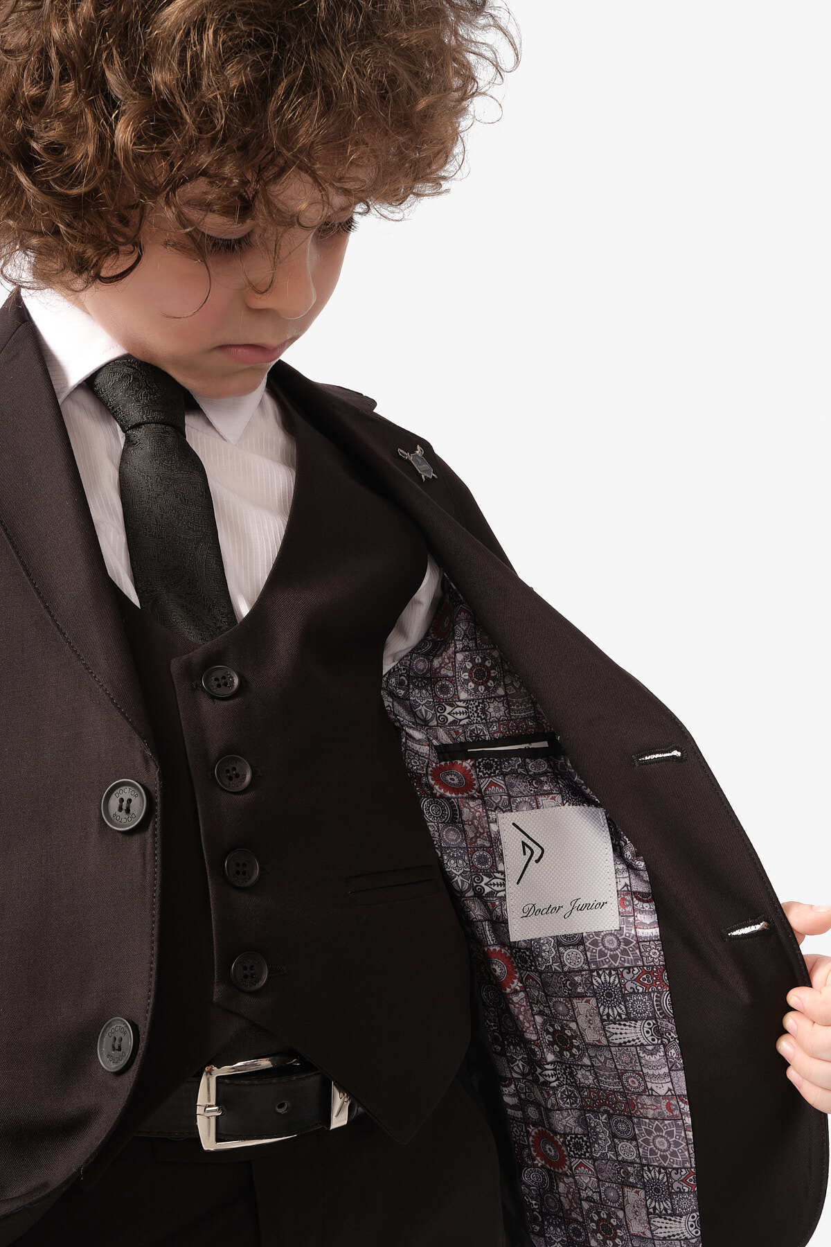 Doctor junior Boy's Black 3-Piece Suit