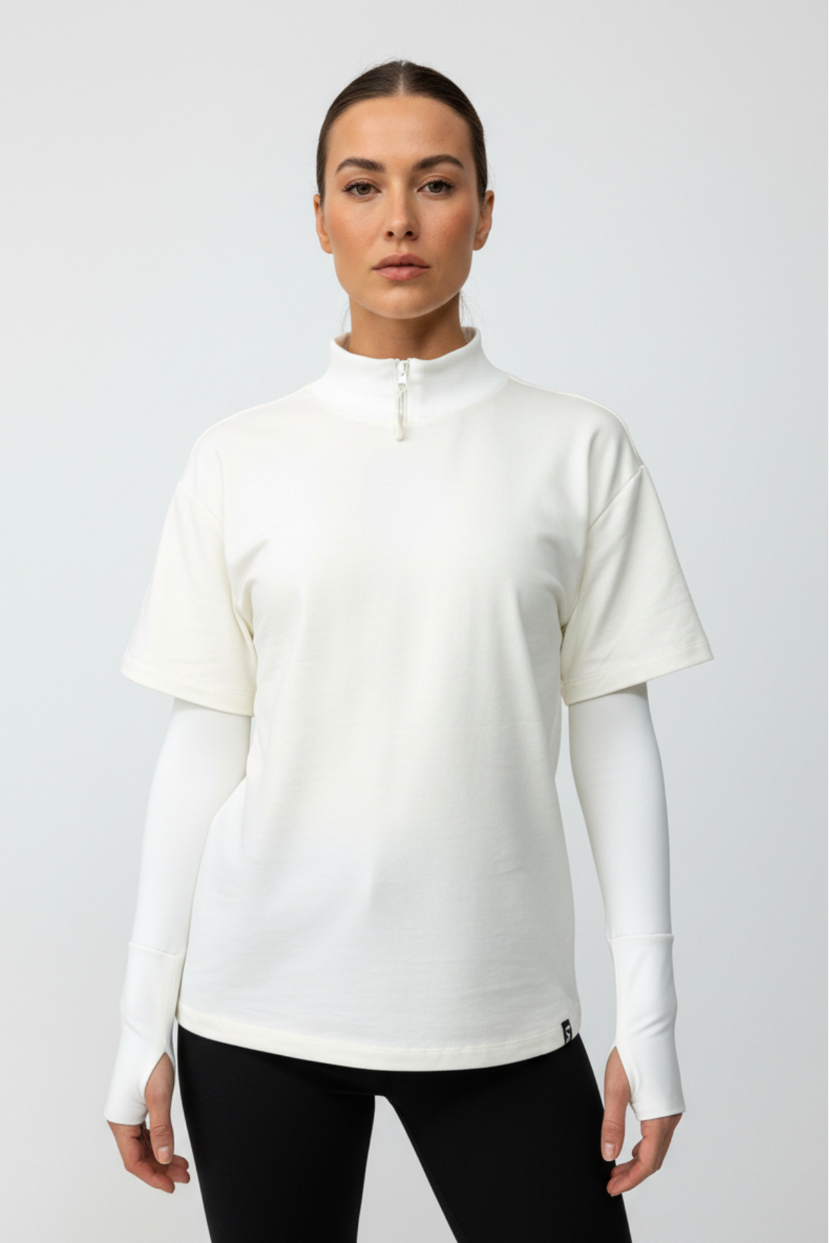 Scorp Chill Kadın Uzun Kollu Koşu Tişörtü Spor Sweatshirt Ekru