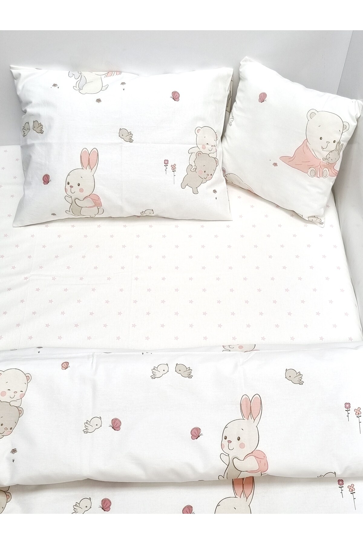 Yada Baby %100 Pamuklu Kumaştan Bebek 6 Parça Yorgan Ve Nevresim Takımı & Uyku Seti (70 X 120 CM) fotoğrafı 4 (önizleme)