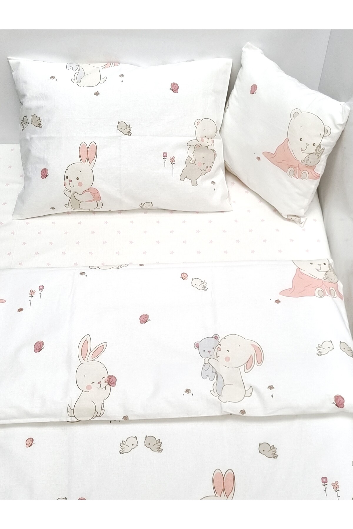 Yada Baby %100 Pamuklu Kumaştan Bebek 6 Parça Yorgan Ve Nevresim Takımı & Uyku Seti (70 X 120 CM) fotoğrafı 2 (önizleme)