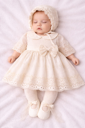 Naka Concept Seraphine Blush Kız Bebek Özel Gün Elbise Seti Baby Girl Lace Dr...