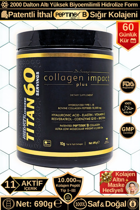 Dr.Sammy's Toz Kolajen Peptit 10.000 Mg Tip 1-3 Hidrolize Sığır Kolajeni | Ti...