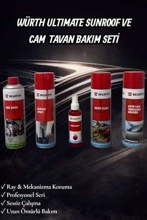 Würth Prime Cars Ultimate Sunroof Cam Tavan Bakım Seti