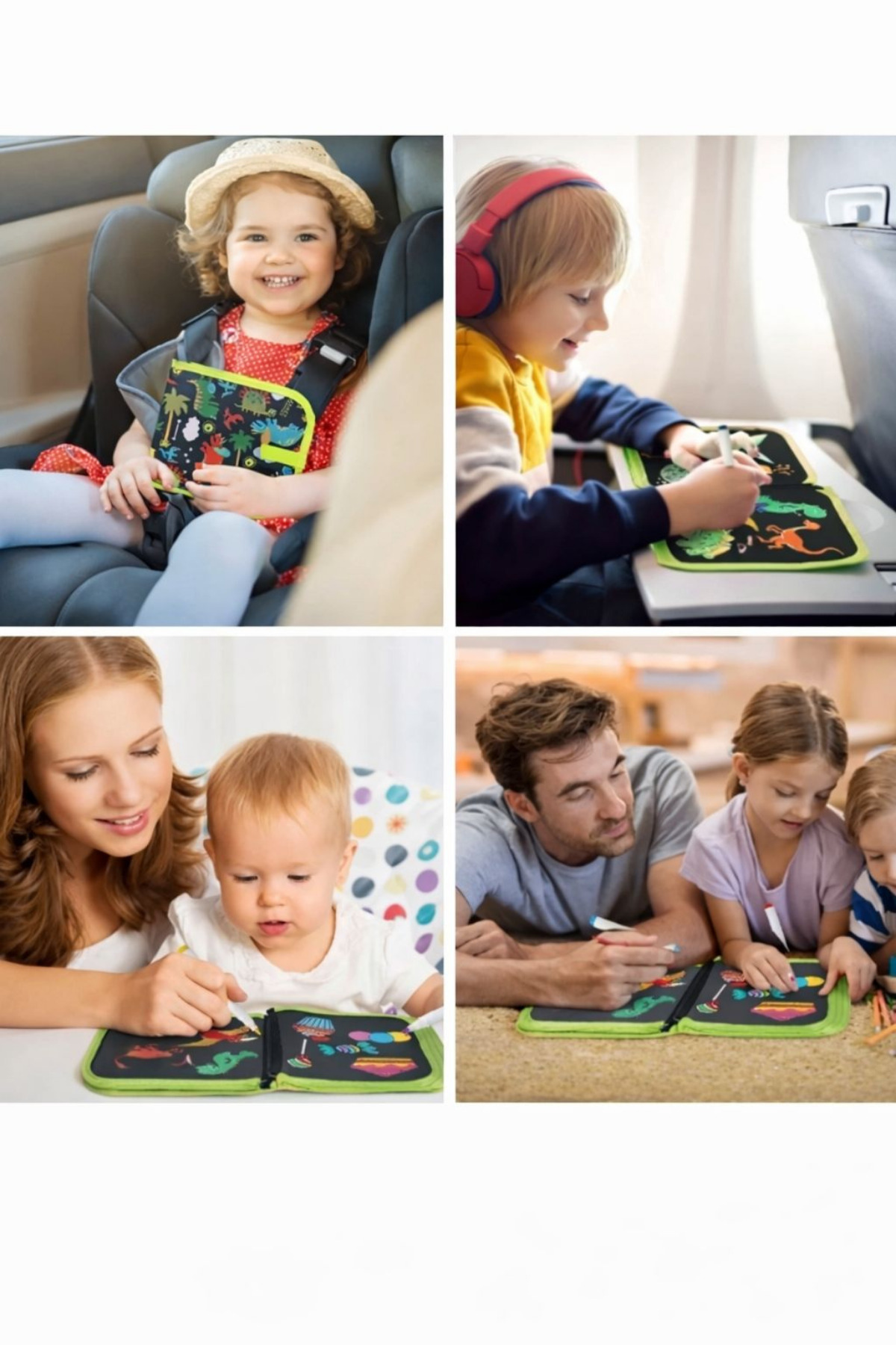 WAPPA Silinebilir Doodle Çizim Defteri / 6 Adet Kalem ve 2 Adet Silme Bezi HEDİYE fotoğrafı 4 (önizleme)