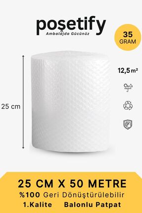 POŞETİFY 25CMX50METRE Patpat | 1. Sınıf Kalın Balonlu Naylon Rulo | 35GR Pat ...