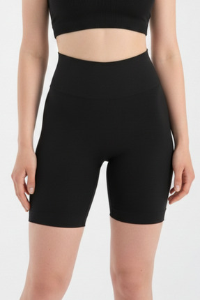 EMFURE Siyah Yüksek Bel Lazer Kesim Külot Görünmez Boxer Kaymaz Korse silikon...