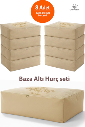 umbellatum 8 Adet Açık Bej Baza Altı Düzenleyici Hurç Baza Altı Büyük Boy Sak...