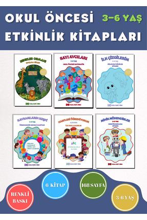 Anonim Yayıncılık 3-6 Yaş Etkinlik Kitabı Seti | 6 Kitap Okul Öncesi Büyük Re...