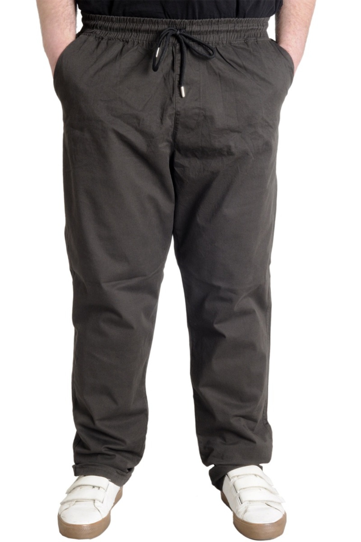 Mode Xl Plus Size Pants Linen Jogger Milano 21913 Khaki
