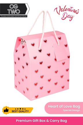 OGTWO Sevgililer Günü İçin Hediye Kutusu & Çanta Pembe Kalp Sevgili Hediye Pa...