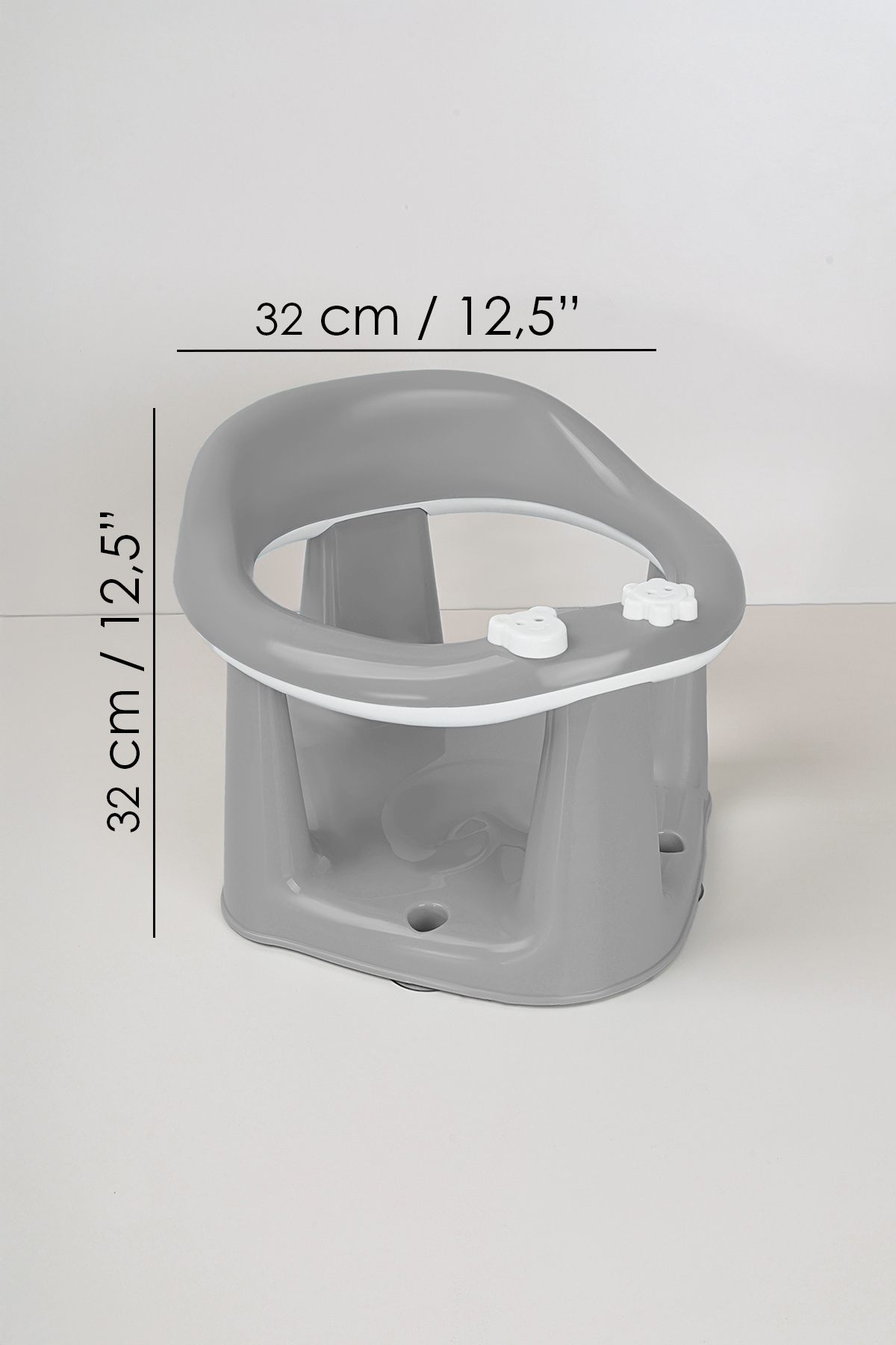 Meleni Baby 2'li Bebek Banyo Oturağı ve Minder Seti - Vakum Taban Mama Oturağı, Yıkanabilir Oturak Minderi Gri fotoğrafı 4 (önizleme)