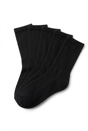 LYKOS Erkek Siyah Pamuklu Soket Boy Çorap 5’li Paket