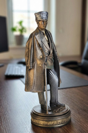 AF SANART Atatürk Elinde baston Tutan Dekoratif Biblo Heykel