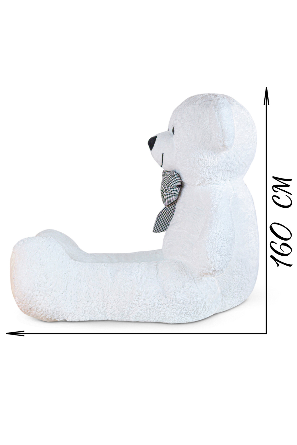 Pandamkee Özgüneroyuncak. Dev Büyük Peluş Ayıcık 170 cm Hediyelik Ayı (%100 Yerli) Beyaz fotoğrafı 3 (önizleme)