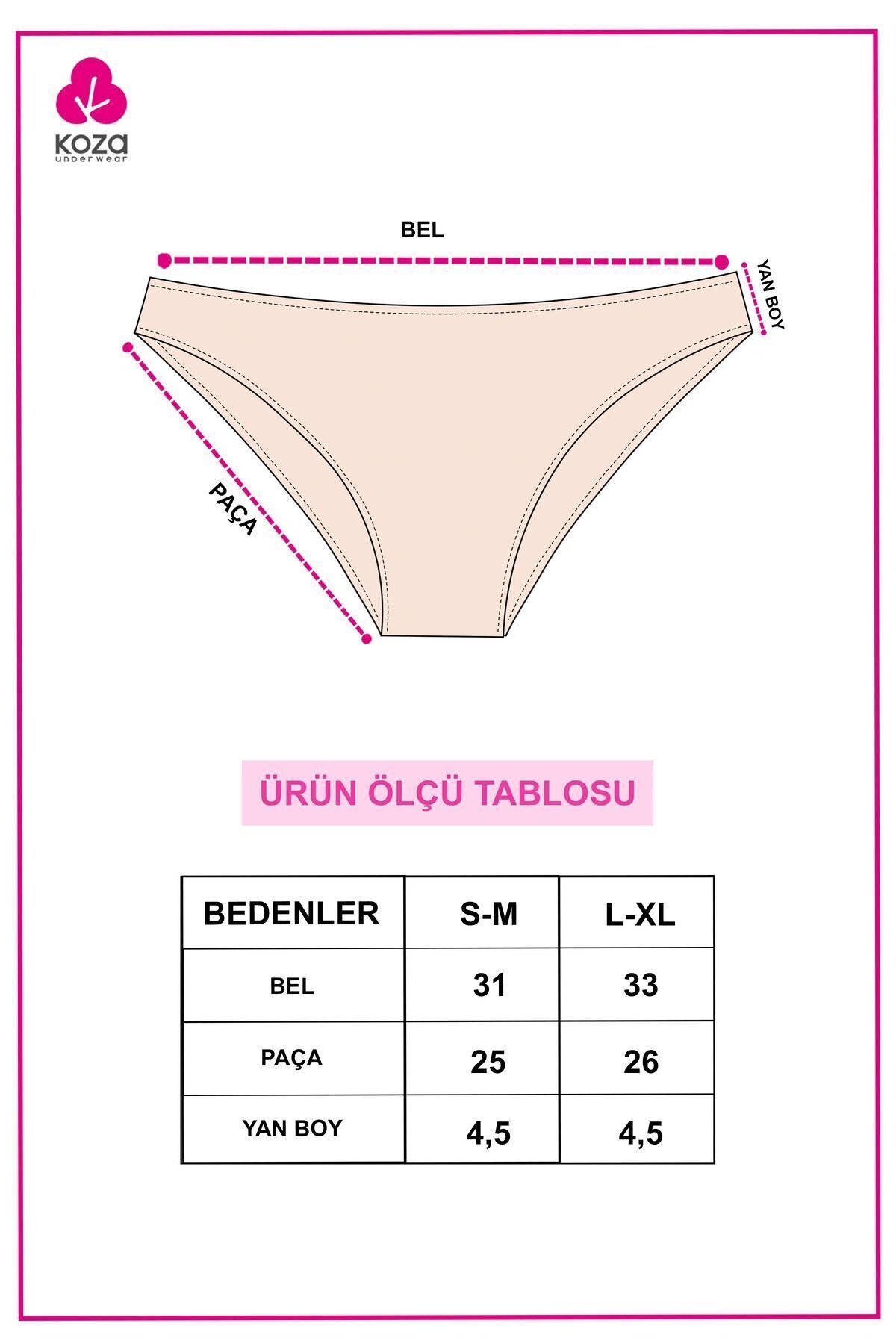 koza iç giyim Kadın Pamuklu Basic Külot görsel 5