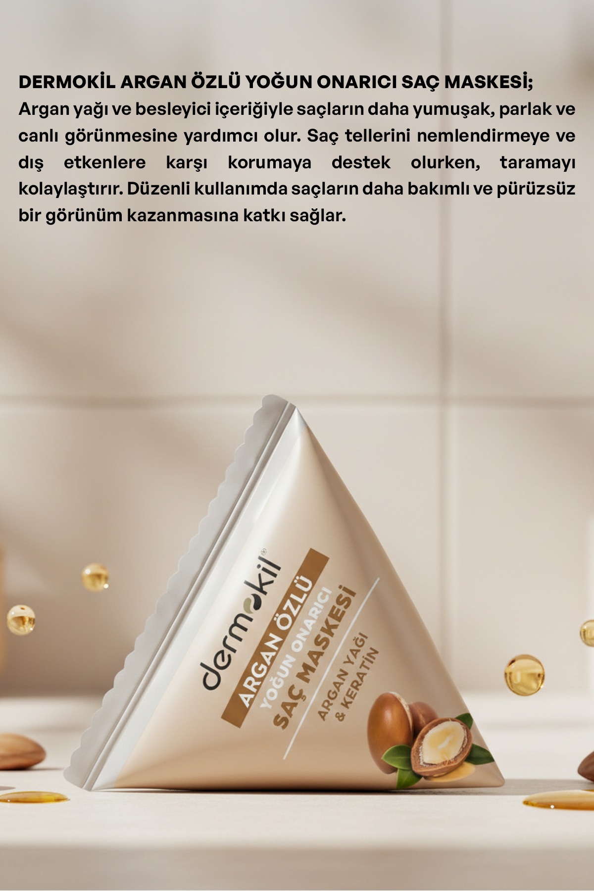 Argan Özlü Yoğun Onarıcı Saç Maskesi 25 ml x 10 Adet — 8697916026631 — تصویر 4 از 7