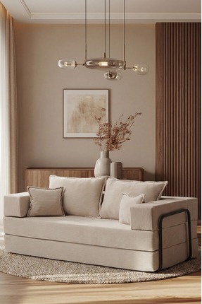 Huga Mobilya Zara Kanepe, Fitilli Kadife, Yatak Olabilen, Tamamen Fermuarlı, ...