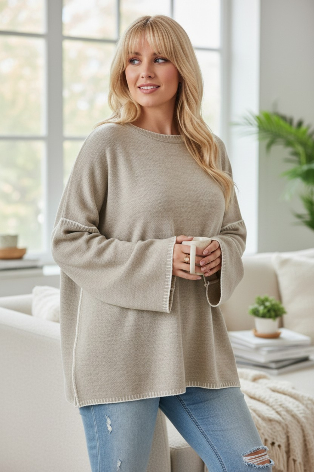 Butik  Kadın büyük beden kazak - Görsel 2