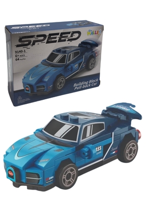 KentOyuncaK 64 Parçalı Yarış Arabası - Çek-Bırak Mekanizmalı Oyuncak Araba