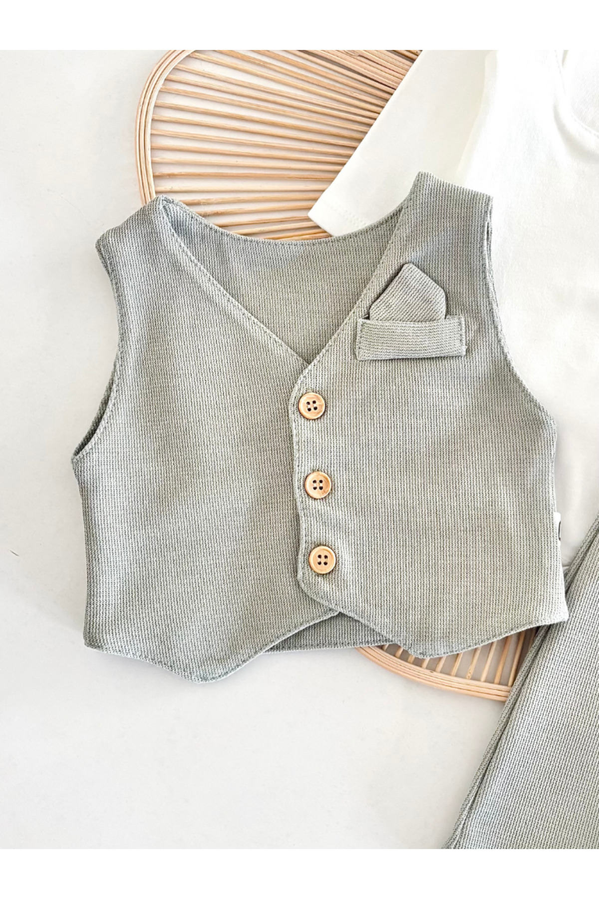 Jammybaby Adrian Smokin Yelek,Papyonlu Body ve Pantolon Erkek Bebek Yenidoğan Mevlüt Düğün Özel Gün Şık Takım fotoğrafı 3 (önizleme)