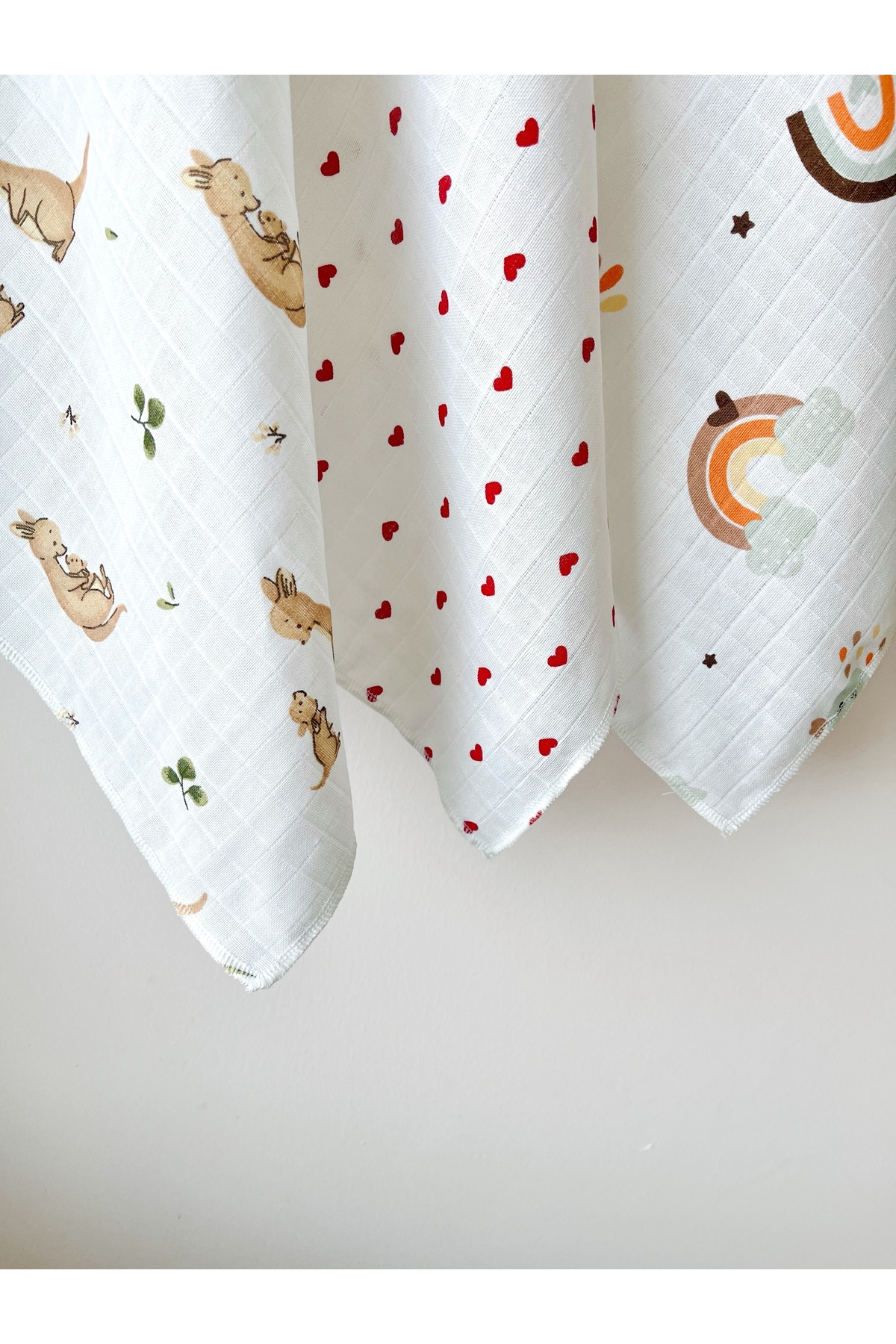 COOLMINIES Çok Amaçlı Müslin Örtü 3’lü Set, Müslin Yenidoğan Bebek Battaniyesi, %100 Pamuk Müslin Bez, 80*90 cm fotoğrafı 3 (önizleme)