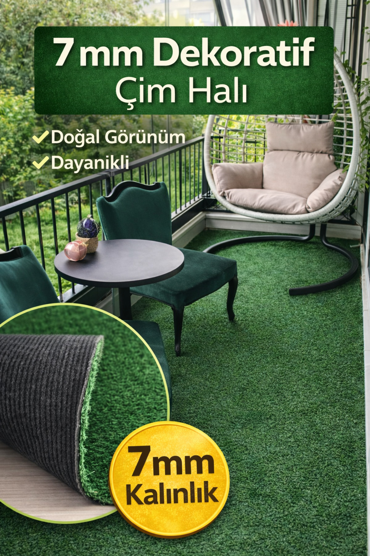 Decorative Artificial Grass Carpet 7 Mm