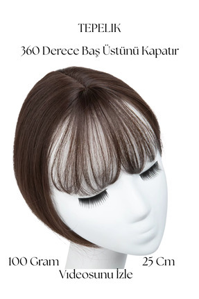 YARAT Tepelik Koyu Kahverenk Kahküllü Saç Peruk Kahkül Postiş Peruk Saç Kaybı