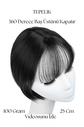 YARAT Tepelik Sim Siyah Kahküllü Saç Peruk Kahkül Postiş Peruk Saç Kaybı