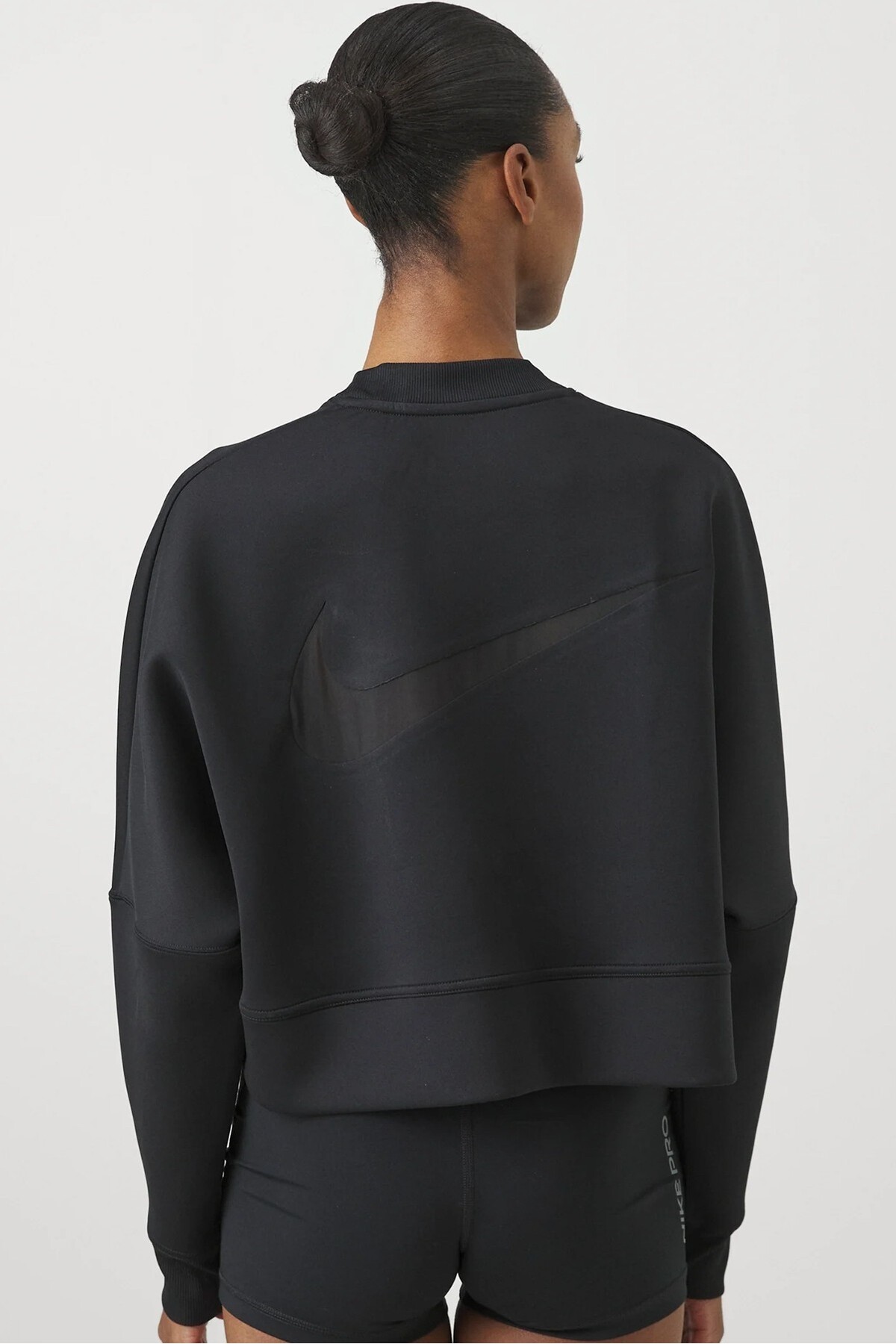 Nike Dri Fit Oversize Crew Neck Crop Sweatshirt Kadın Oversize Crop Sweatshirt Siyah görsel 2