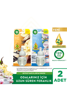 Air Wick Elektrikli Oda Kokusu Yedek Şişe Büyülü Vanilya + Beyaz Orkide 2x19 ML