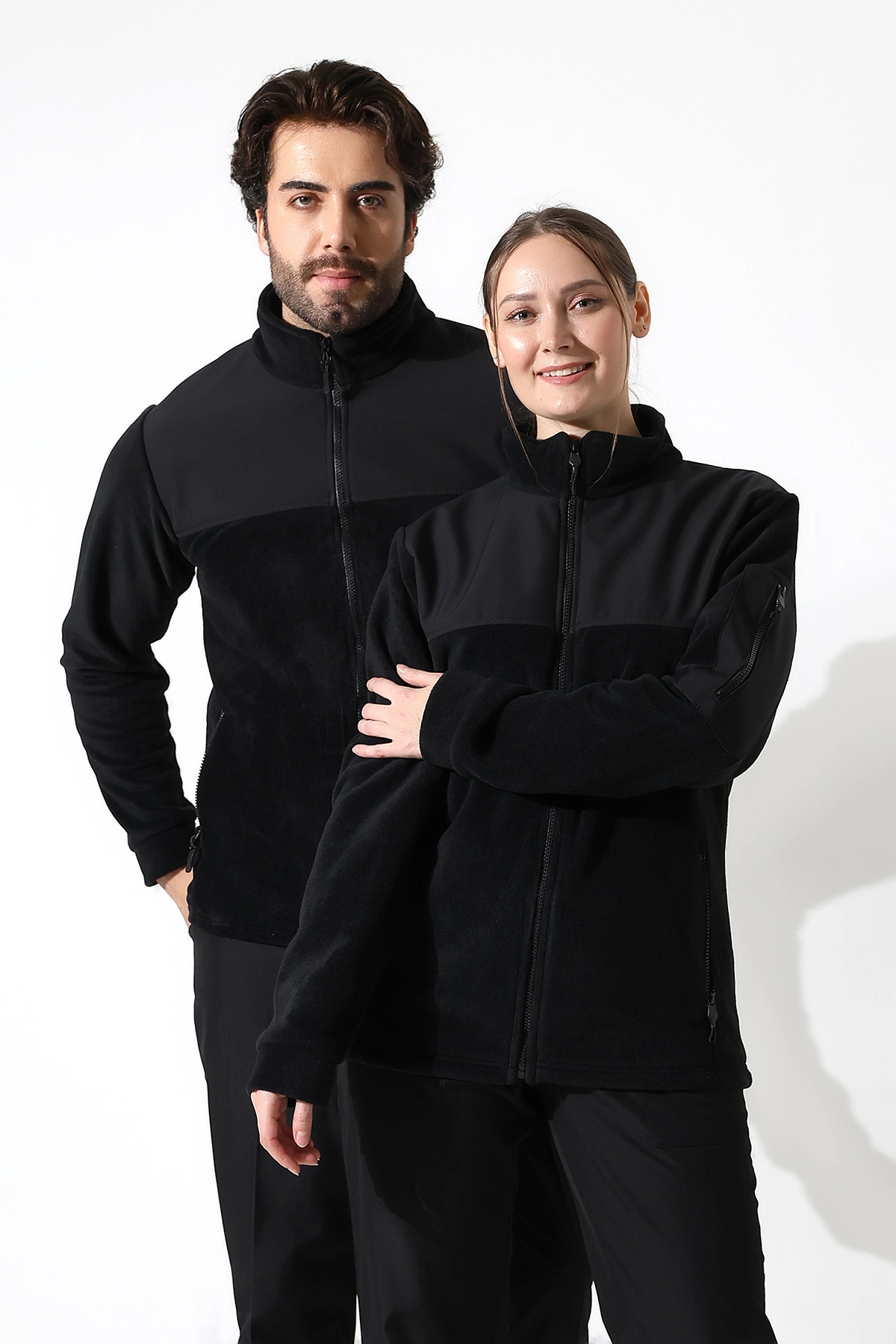 پالتو پشمی یونیسکس با یقه نرم - مشکی — مشکی P5969S5043 — تصویر 6 از 8