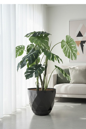 TEMMUZ HOME 1 Adet 15 Litre Dekoratif Prizma Desenli Büyük Boy Tabaklı Plasti...