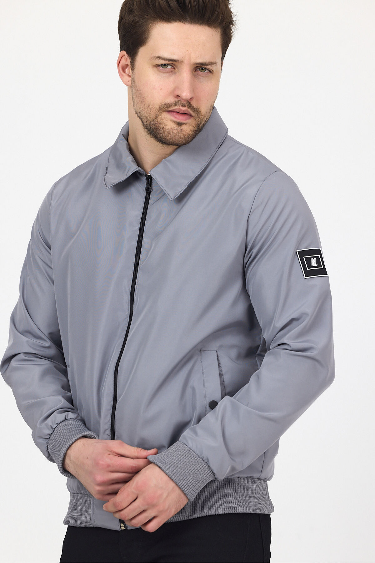 LEVEL HİGH  Erkek Bomber Ceket - Hafif ve Şık Günlük Mont - Gri - Görsel 7