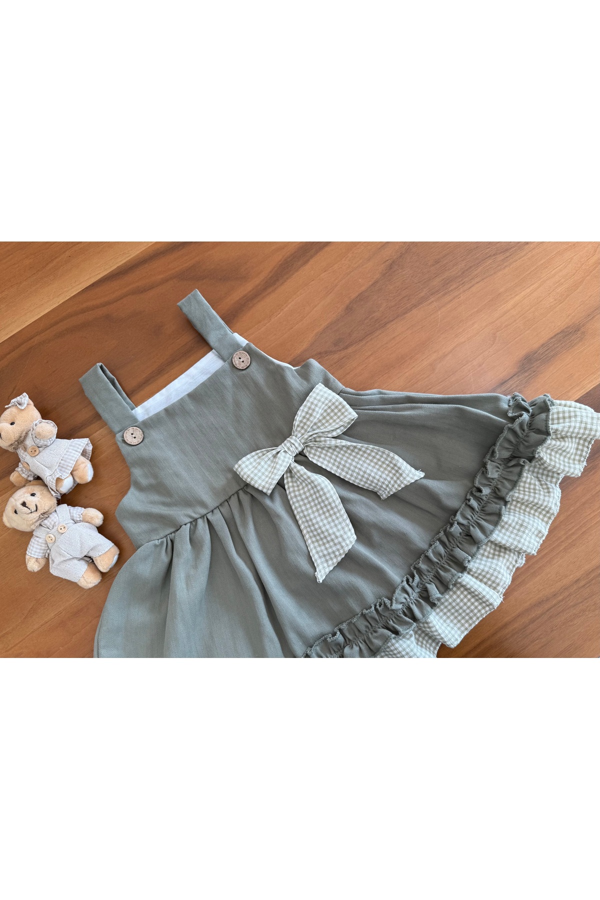 Mini Chics Pötikare Fırfırlı Keten Kız Çocuk Jile fotoğrafı 2 (önizleme)