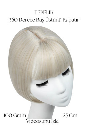 YARAT Tepelik Platinium Sarı Kahküllü Saç Peruk Kahkül Postiş Peruk Saç Kaybı