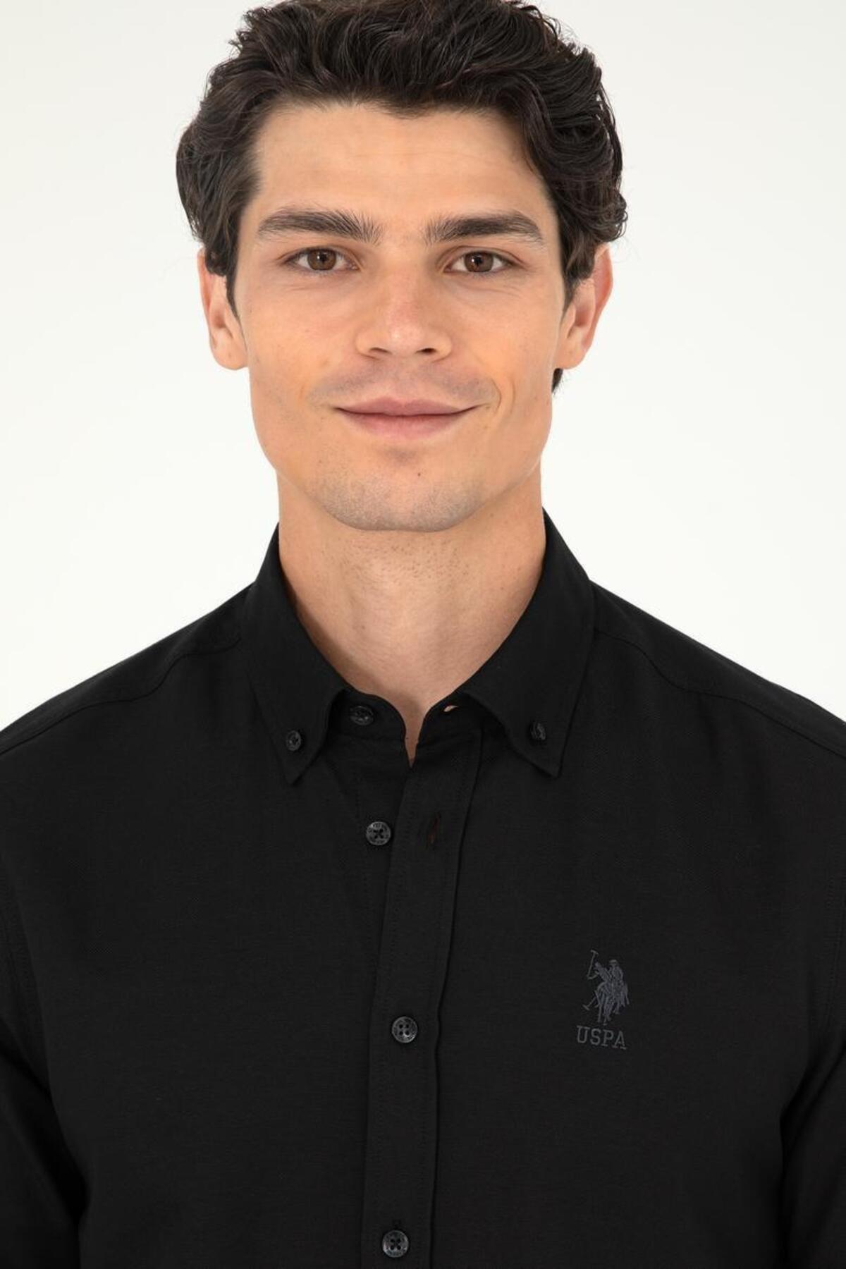 Us Polo Assn Erkek Dokuma Gömlek — مشکی G081GL004-1962440 — تصویر 2 از 2